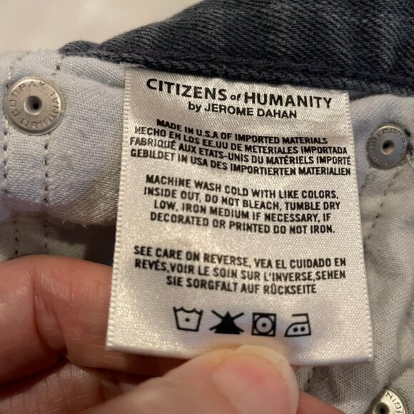 Citizens of Humanity Core 5 Pocket Distressed Cotton Poly Denim Jeans Grey Sz 33 - Picture 12 of 14